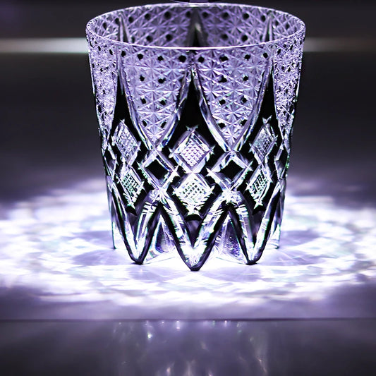 🥃 QIEZHI 320ml Hand-Cut Crystal Whiskey Glass Tumbler — Old Fashioned Style