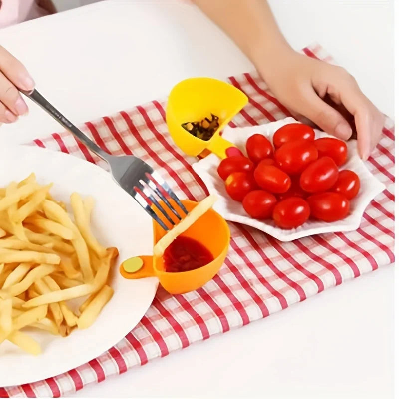 4pcs Plastic Dip Clip Bowl Set, Colorful, Durable PP, Ideal for Chips, Sauces & Veggies, Perfect for Outdoor Leisure