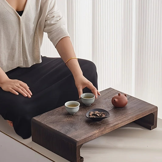 طاولة سرير خشبية مستطيلة مع أرجل قابلة للطي ☕🛏️
