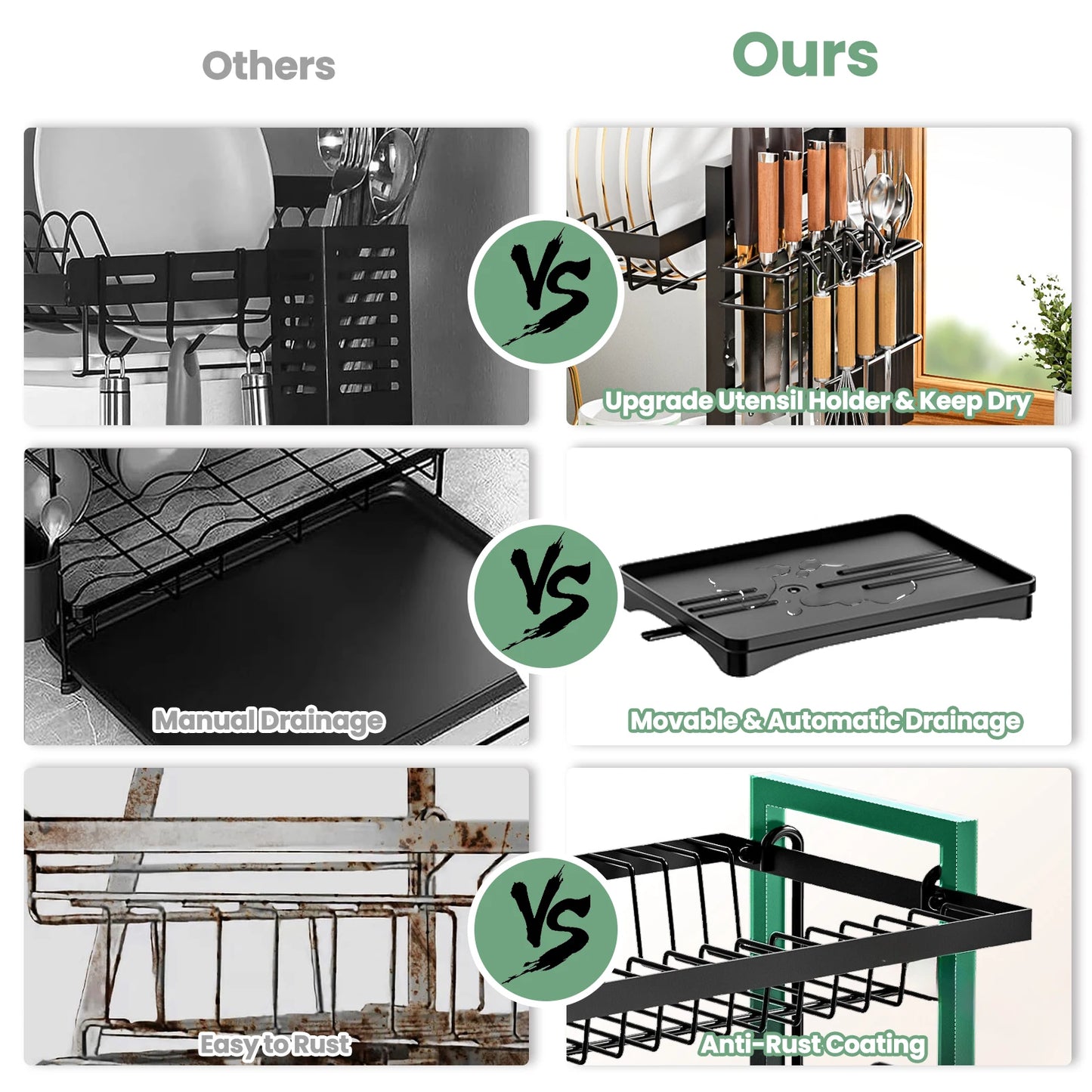 2-Tier Rustproof Dish Drainer Rack – Dry Smarter, Not Harder
