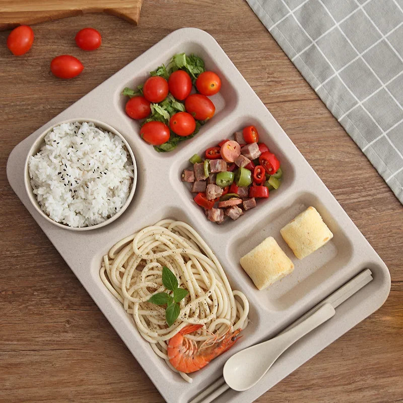 Eco-Friendly Wheat Straw Kids Dining Set β Unbreakable & Adorable!