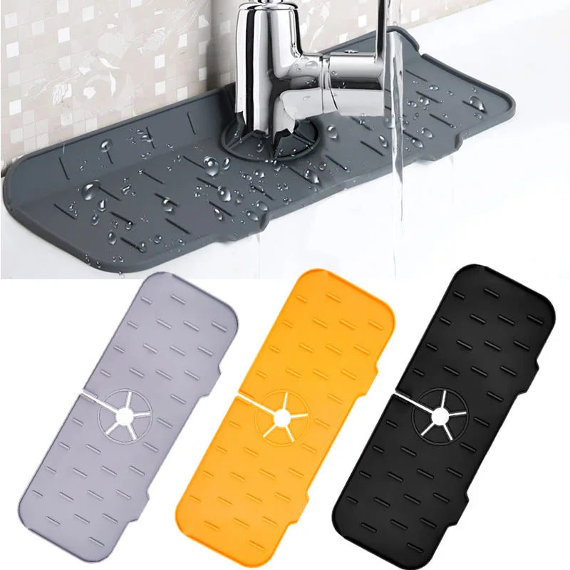 Kitchen Silicone Faucet Absorbent Mat Sink Splash Guard Drain Pad Quick Dry Countertop Protector for Bathroom Kitchen Gadgets