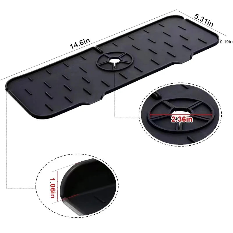 Kitchen Silicone Faucet Absorbent Mat Sink Splash Guard Drain Pad Quick Dry Countertop Protector for Bathroom Kitchen Gadgets