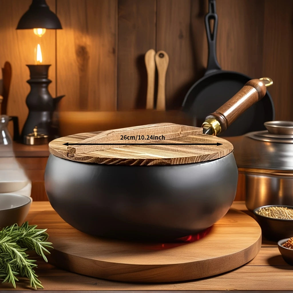 🥢 Traditionele grote wok met bolle bodem – Perfect voor thuis koken