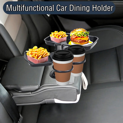 🚗 4-in-1 Multifunctional Car Cup Holder Tray 🍔📱🥤