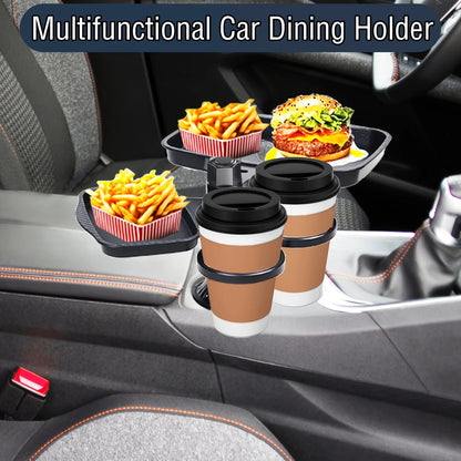 🚗 4-in-1 Multifunctional Car Cup Holder Tray 🍔📱🥤