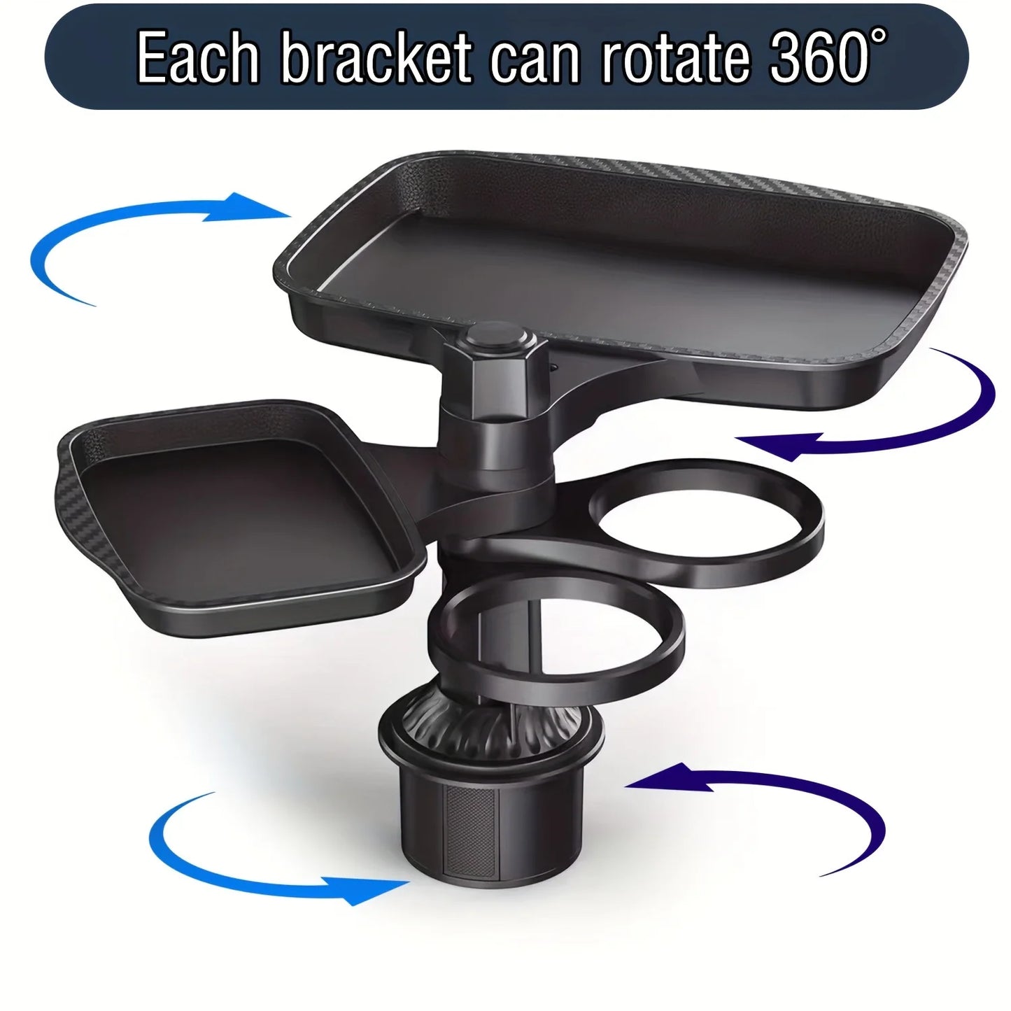 🚗 4-in-1 Multifunctional Car Cup Holder Tray 🍔📱🥤