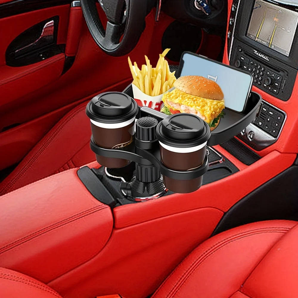 🚗 4-in-1 Multifunctional Car Cup Holder Tray 🍔📱🥤