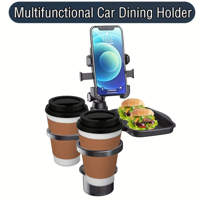 🚗 4-in-1 Multifunctional Car Cup Holder Tray 🍔📱🥤