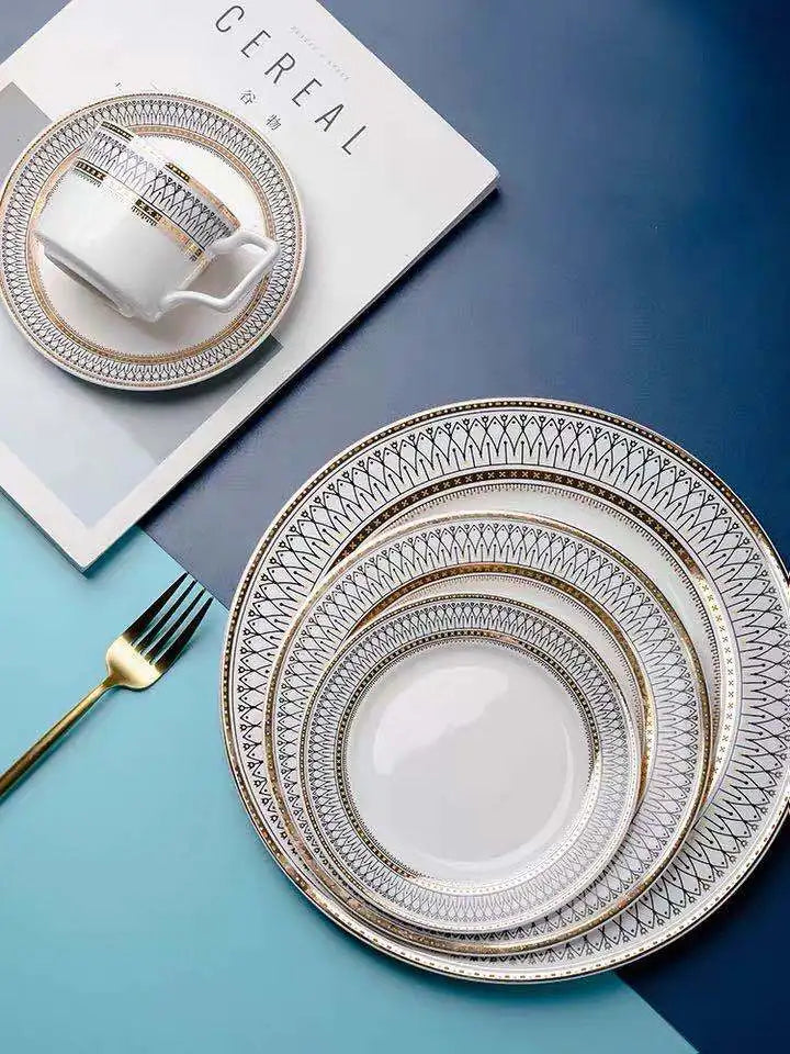 🍽 AmoryLuz Hand-Painted Bone China Dinner Set