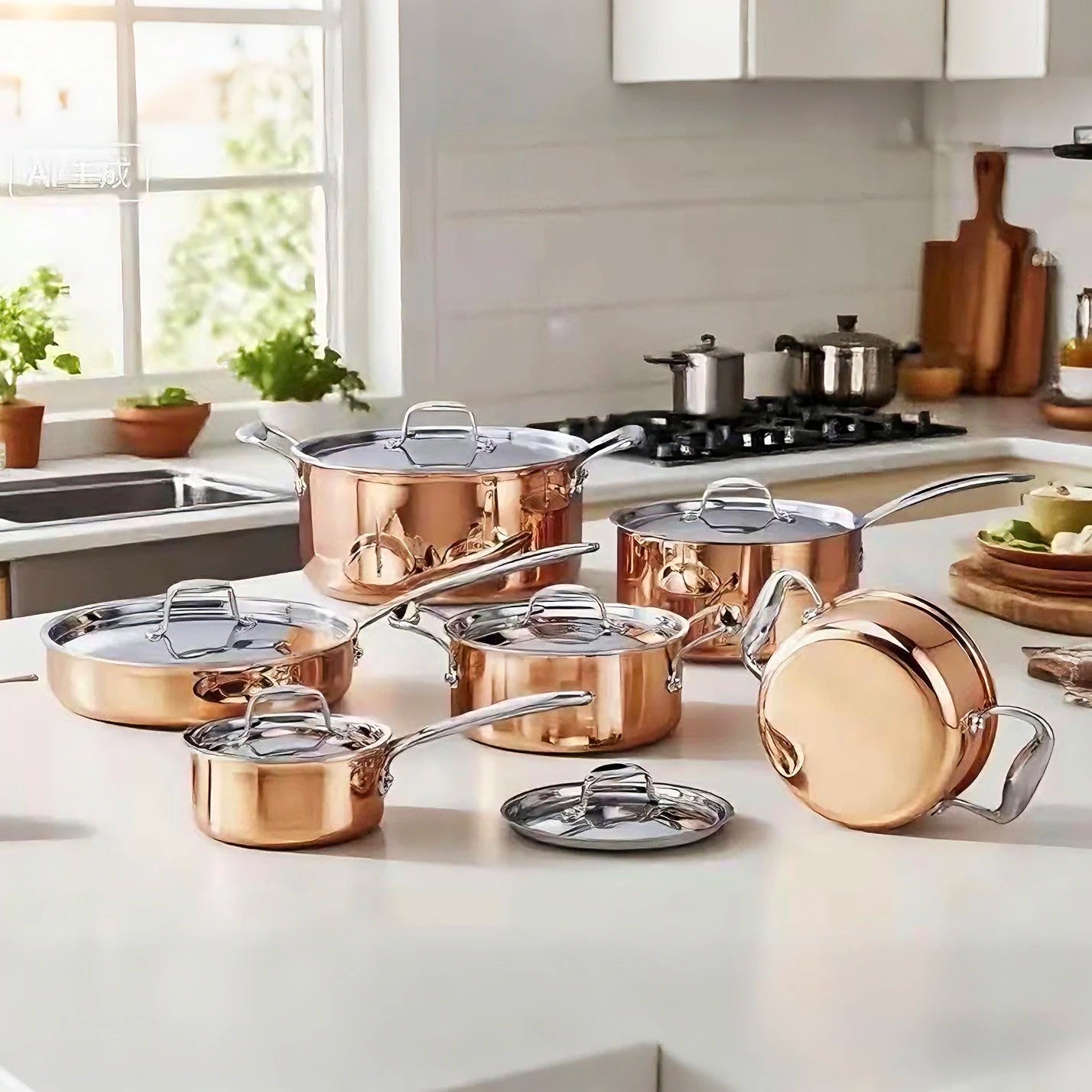 🥇 Luxury Tri-Ply Copper Cookware Set — 12-Piece Master Collection