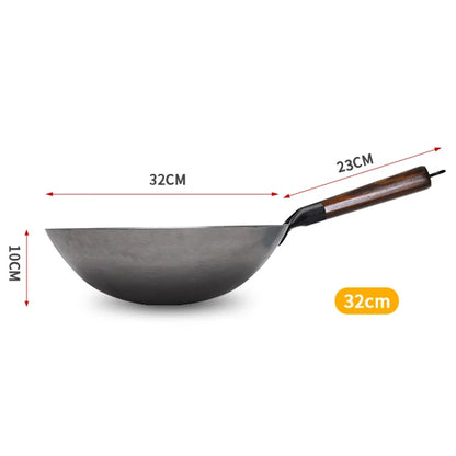 🔥 Hoge temperatuur gesmeed ijzeren wok – Duurzaam, antiaanbak en direct klaar voor gebruik! 🍳✨