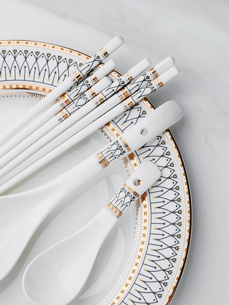 🍽 AmoryLuz Hand-Painted Bone China Dinner Set