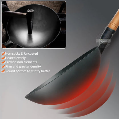 🔥 Konco Non-Coating Iron Wok – Durable, Healthy & Perfect for Everyday Cooking! 🍳✨