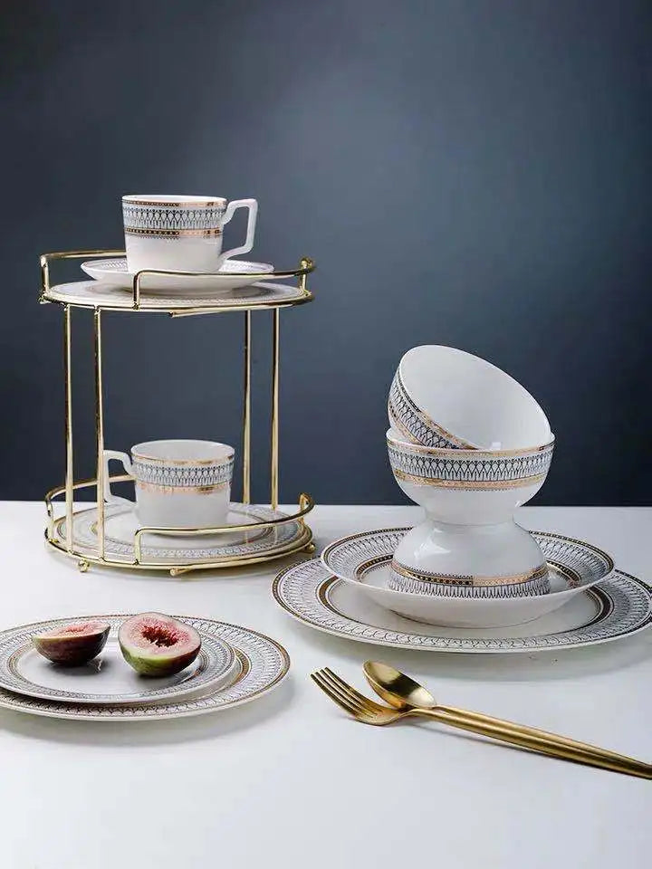 🍽 AmoryLuz Hand-Painted Bone China Dinner Set