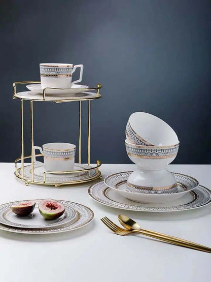 🍽 AmoryLuz Hand-Painted Bone China Dinner Set