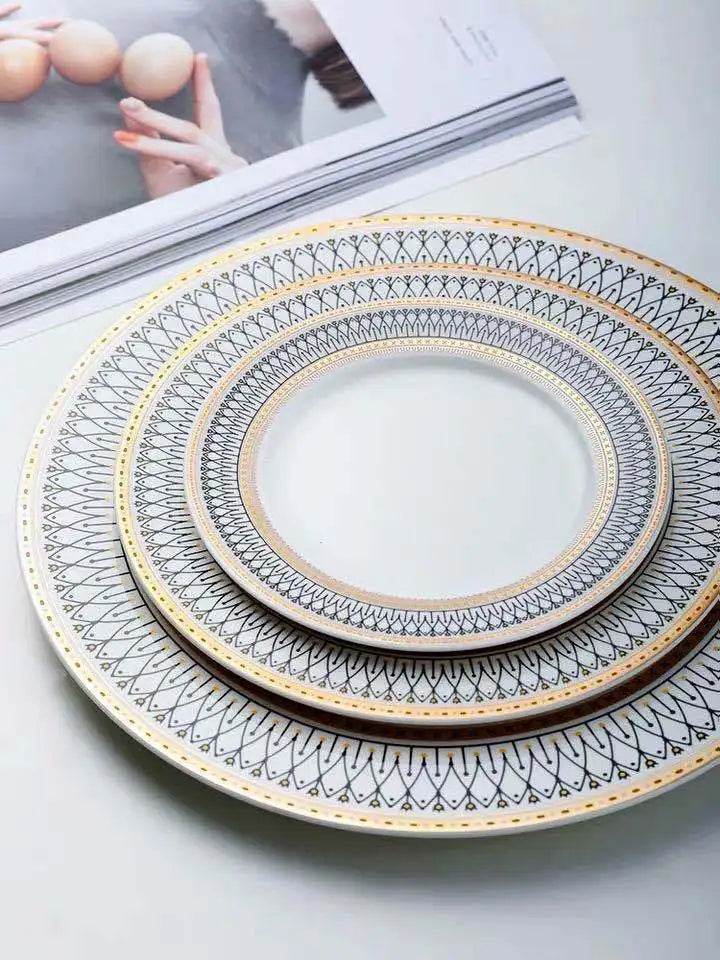 🍽 AmoryLuz Hand-Painted Bone China Dinner Set