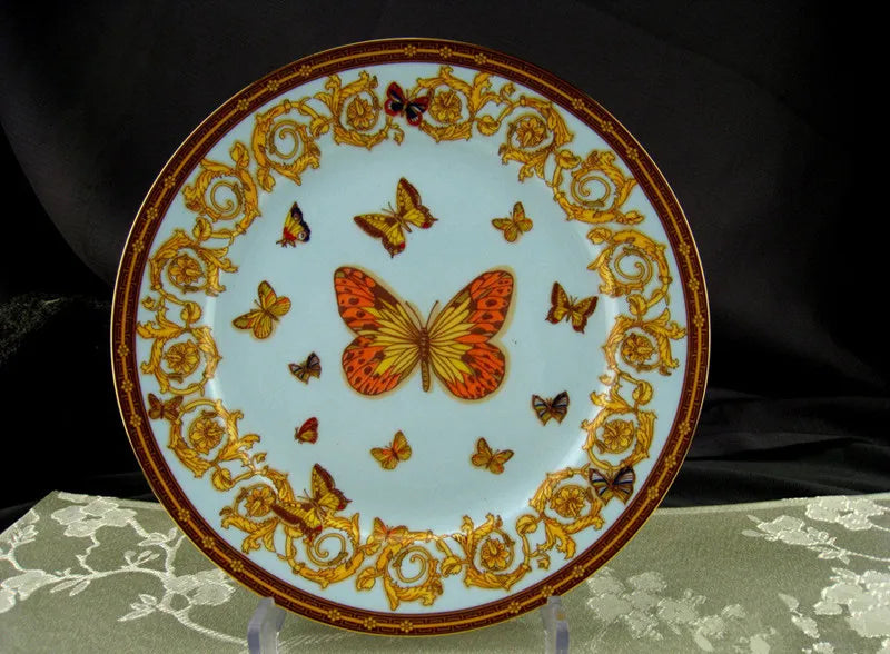 🦋 Blue Butterfly Bone China Set – Eat, Sip & Smile!