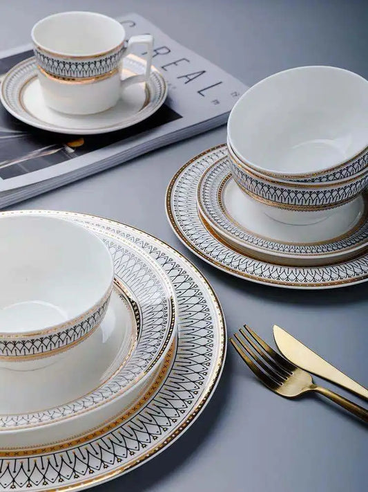 🍽 AmoryLuz Hand-Painted Bone China Dinner Set