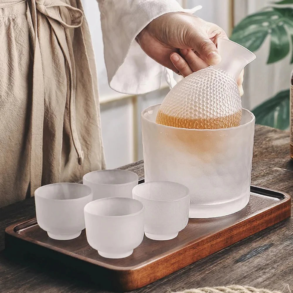🍶 Japanse glazen barset – elegant sake- en cocktailglaswerk