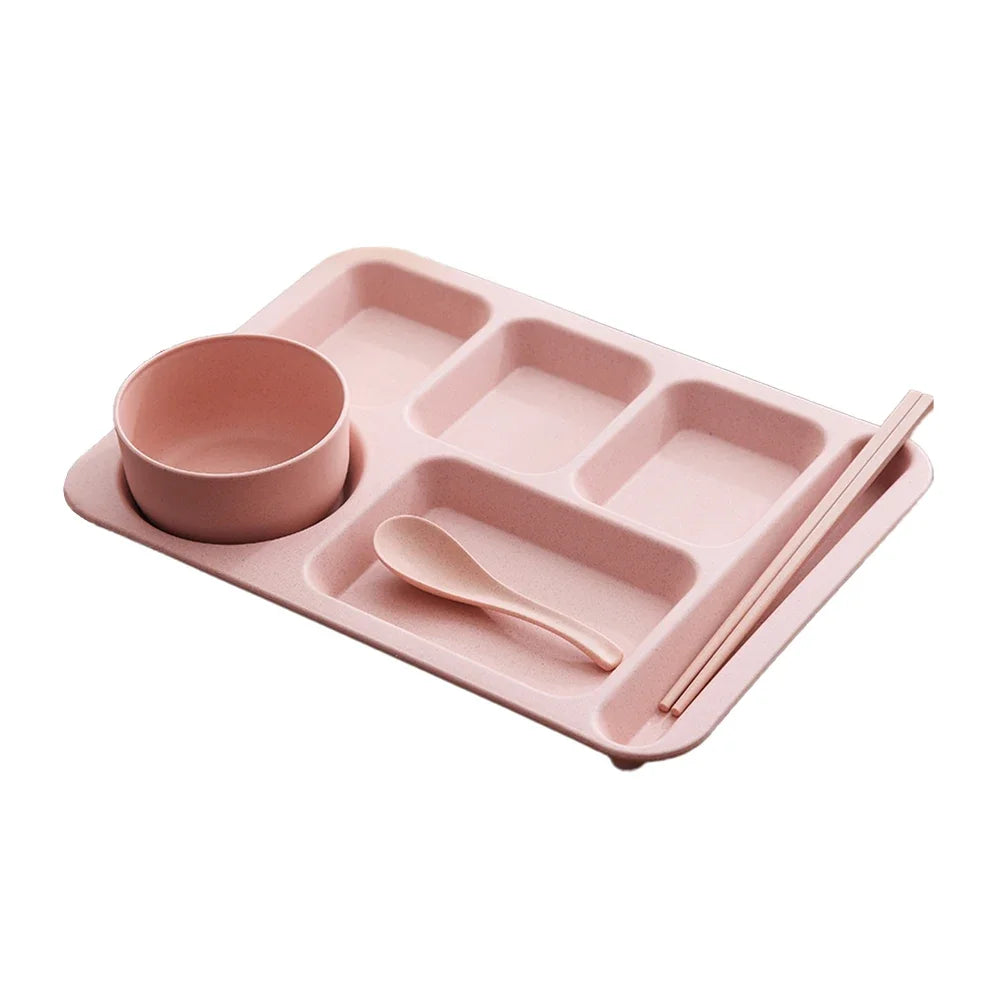 Eco-Friendly Wheat Straw Kids Dining Set – Unbreakable & Adorable!