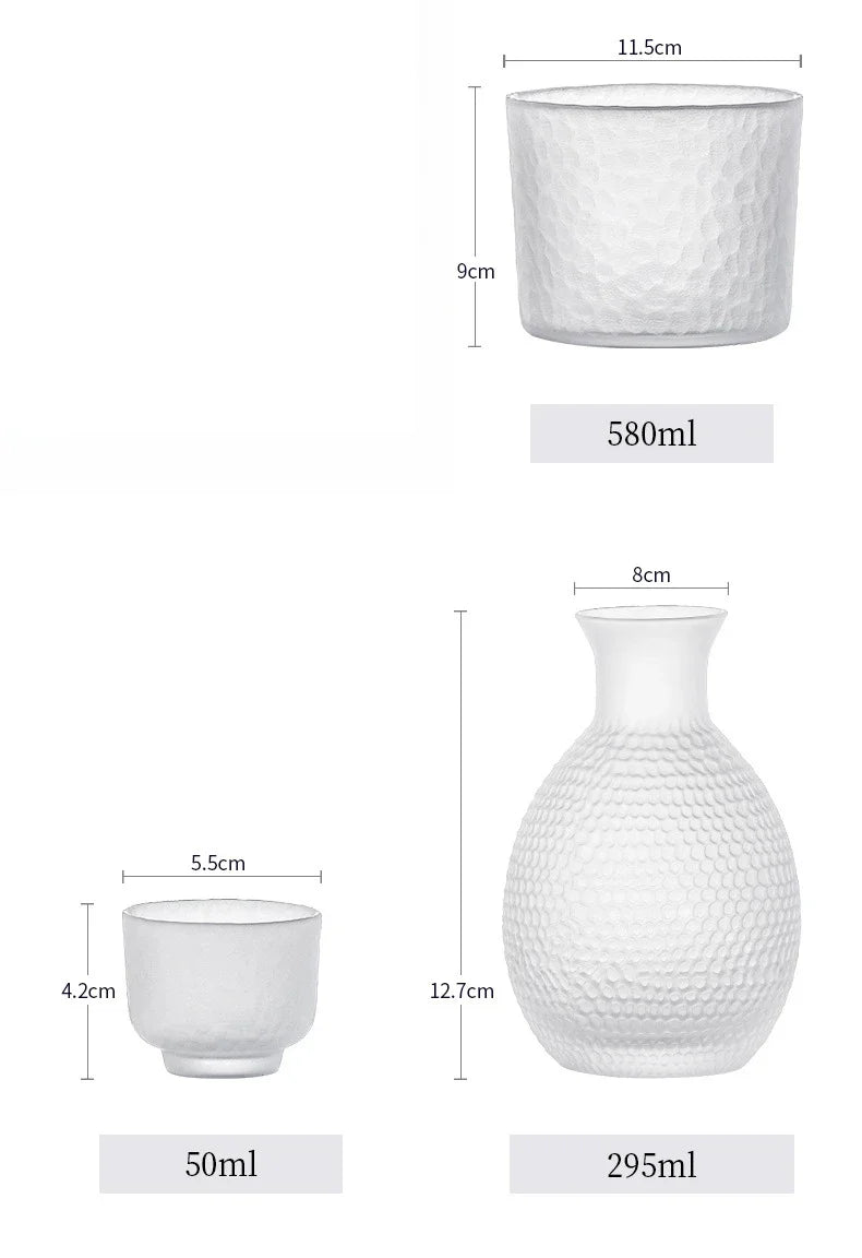 🍶 Japanse glazen barset – elegant sake- en cocktailglaswerk