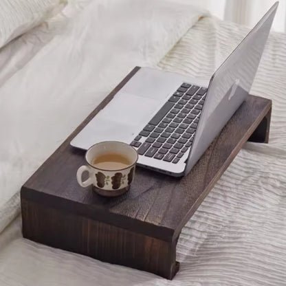 🪵 Rectangle Wooden Bed Table with Foldable Legs ☕🛏️