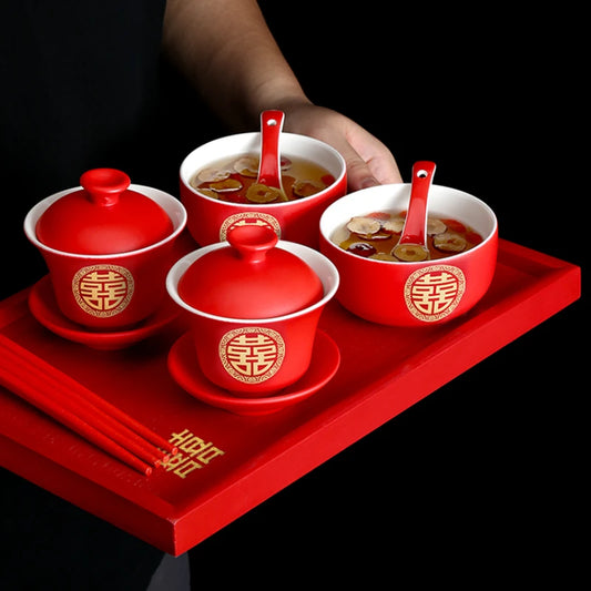 🌸 CZSAE Chinese Wedding Tableware Set — Elegant, Eco-Friendly, and Timeless