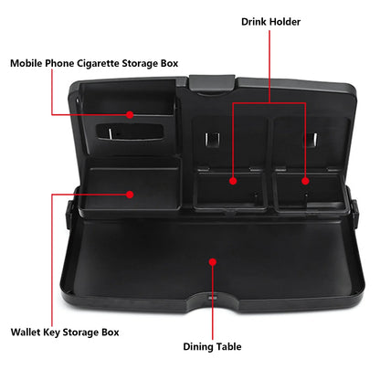 🚗 Autobakschaaltje – Opvouwbare laptop- en eettafel met telefoonhouder 🍔💻📱