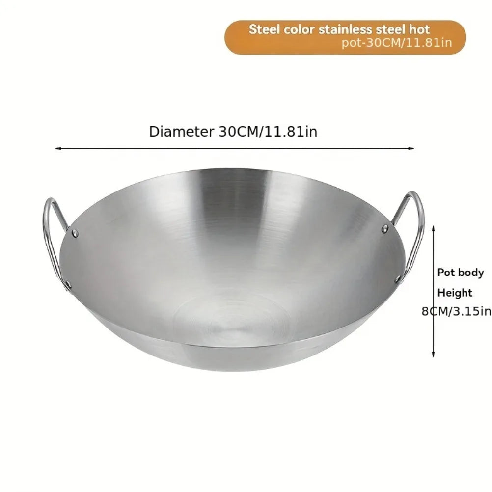 ⚡ Premium Stainless Steel Wok – Non-Stick, Rust-Proof & Durable! 🍳✨