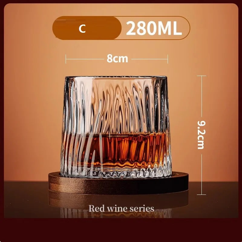 🥃 Nordic Retro Spinning Whiskey Glass — Luxury Meets Playful Design