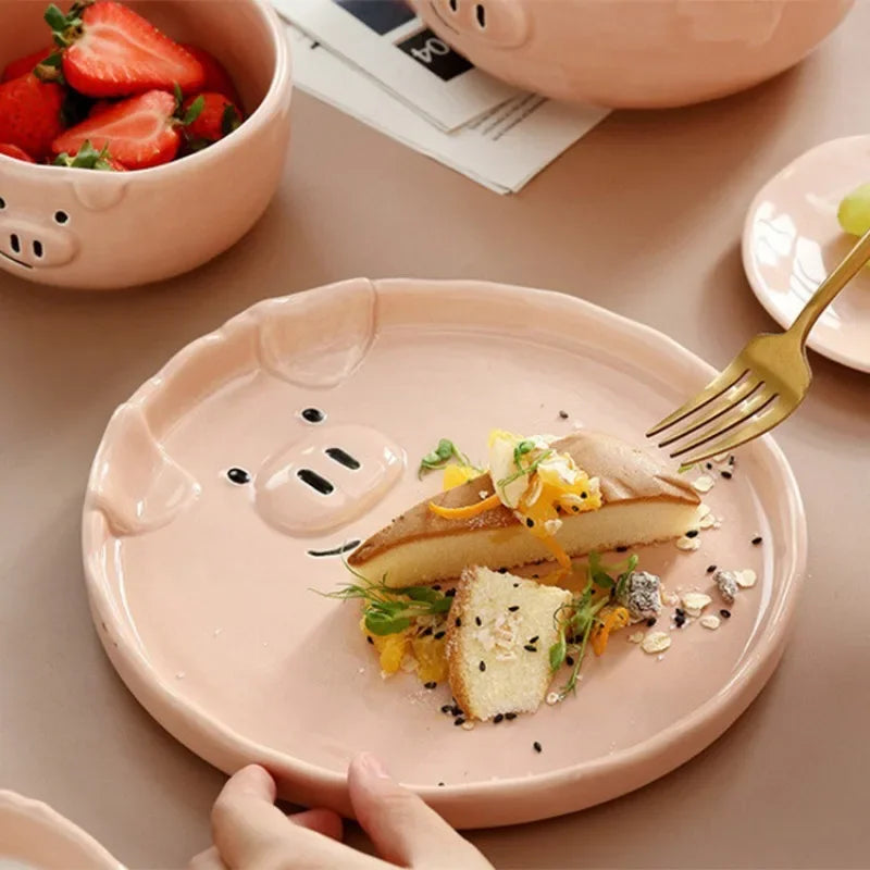 🍽️ Creatieve keramische schotel in Europese stijl – Schattig, stijlvol en functioneel! 🐷✨