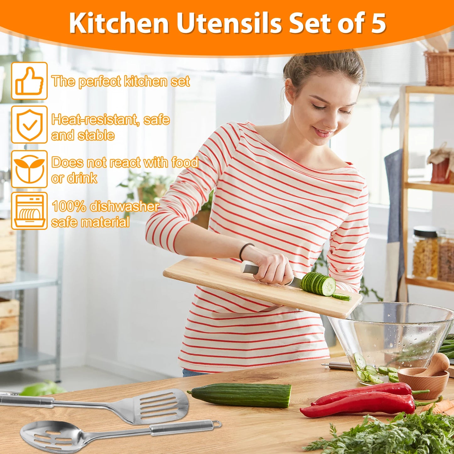 🍳 Willstar Stainless Steel Kitchen Cooking Utensils Set