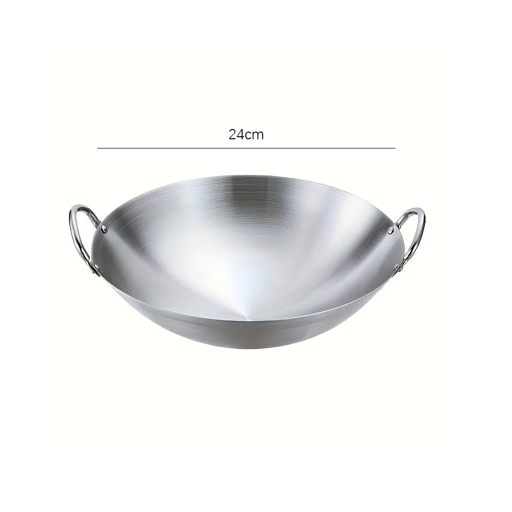 ⚡ Premium Stainless Steel Wok – Non-Stick, Rust-Proof & Durable! 🍳✨