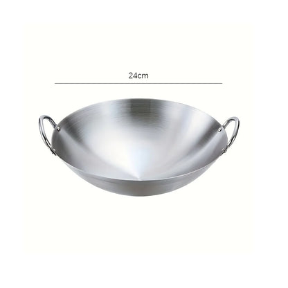 ⚡ Premium Stainless Steel Wok – Non-Stick, Rust-Proof & Durable! 🍳✨