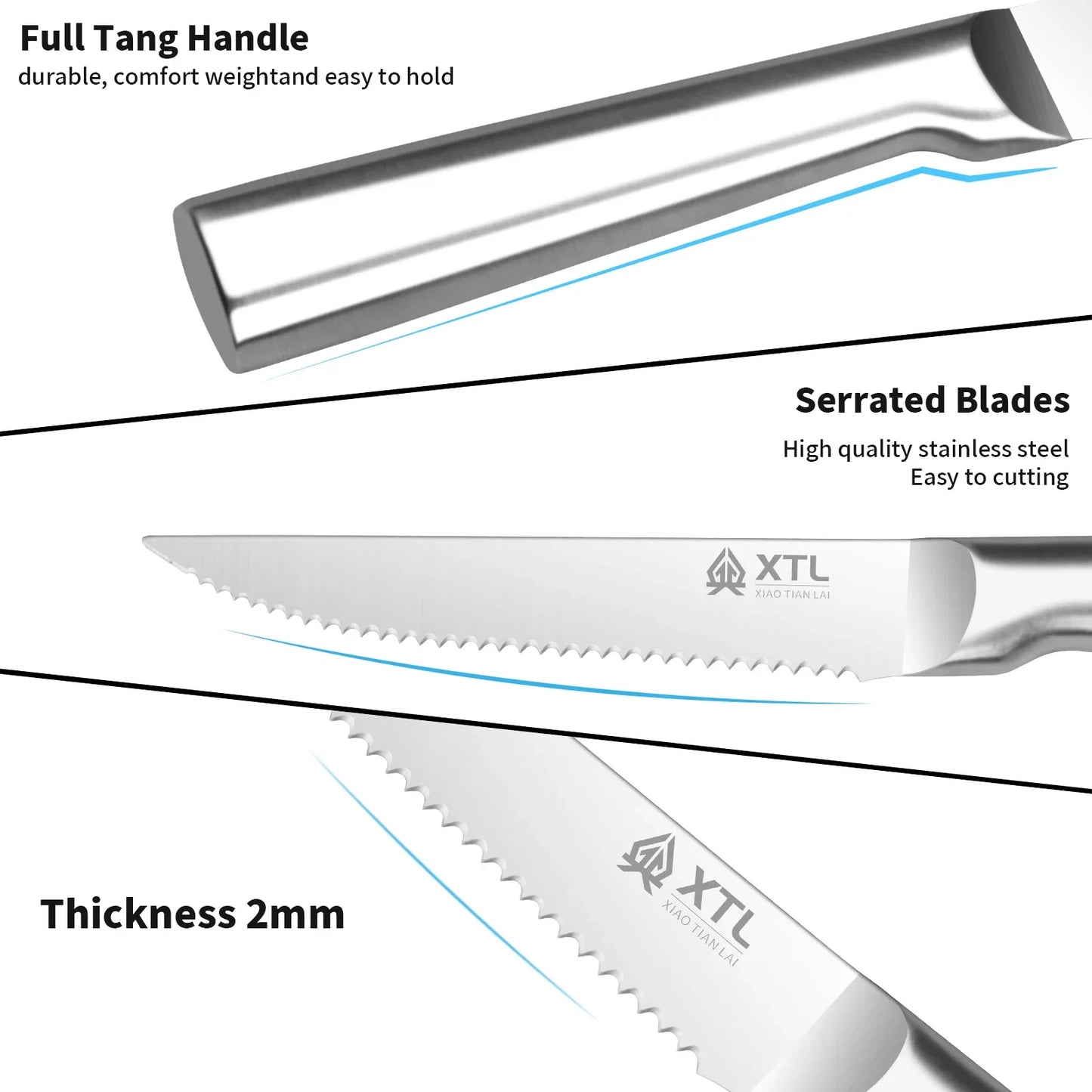 🍴 Seiko Home Stainless Steel Steak Knife Cutlery Set (4/6/8 pcs)