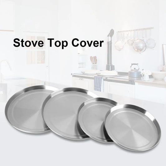 ✅ 4-Piece Stainless Steel Stove Burner Covers