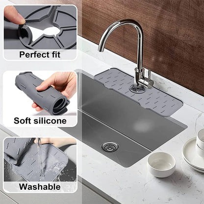 Kitchen Silicone Faucet Absorbent Mat Sink Splash Guard Drain Pad Quick Dry Countertop Protector for Bathroom Kitchen Gadgets