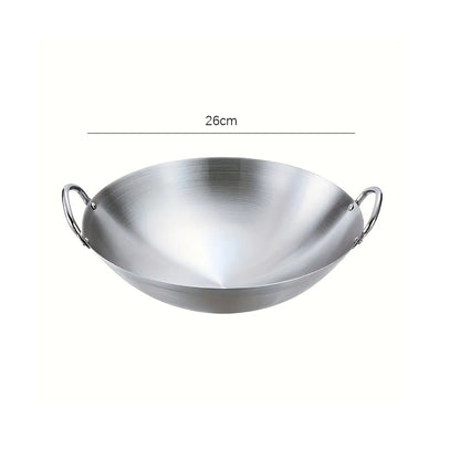 ⚡ Premium Stainless Steel Wok – Non-Stick, Rust-Proof & Durable! 🍳✨