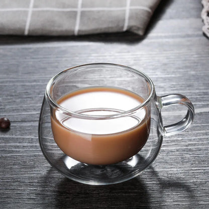 ☕ Double-Layer Heat-Resistant Glass Coffee Cup with Handle