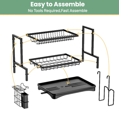 2-Tier Rustproof Dish Drainer Rack – Dry Smarter, Not Harder