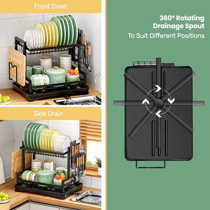 2-Tier Rustproof Dish Drainer Rack – Dry Smarter, Not Harder