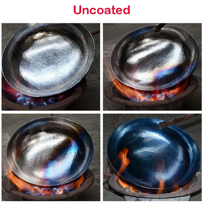 🔥 Handgemaakte Chinese gietijzeren wok – De kunst van authentiek koken! 🍳✨