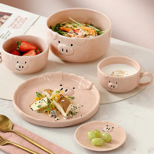 🍽️ Creatieve keramische schotel in Europese stijl – Schattig, stijlvol en functioneel! 🐷✨