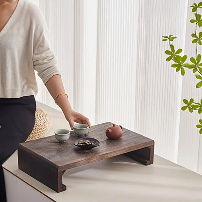 🪵 Rectangle Wooden Bed Table with Foldable Legs ☕🛏️