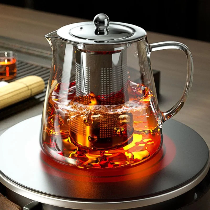 🍵 Hittebestendige glazen theepot met infuser van roestvrij staal – Elegante Kung Fu theeset! ✨
