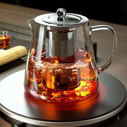 🍵 Hittebestendige glazen theepot met infuser van roestvrij staal – Elegante Kung Fu theeset! ✨