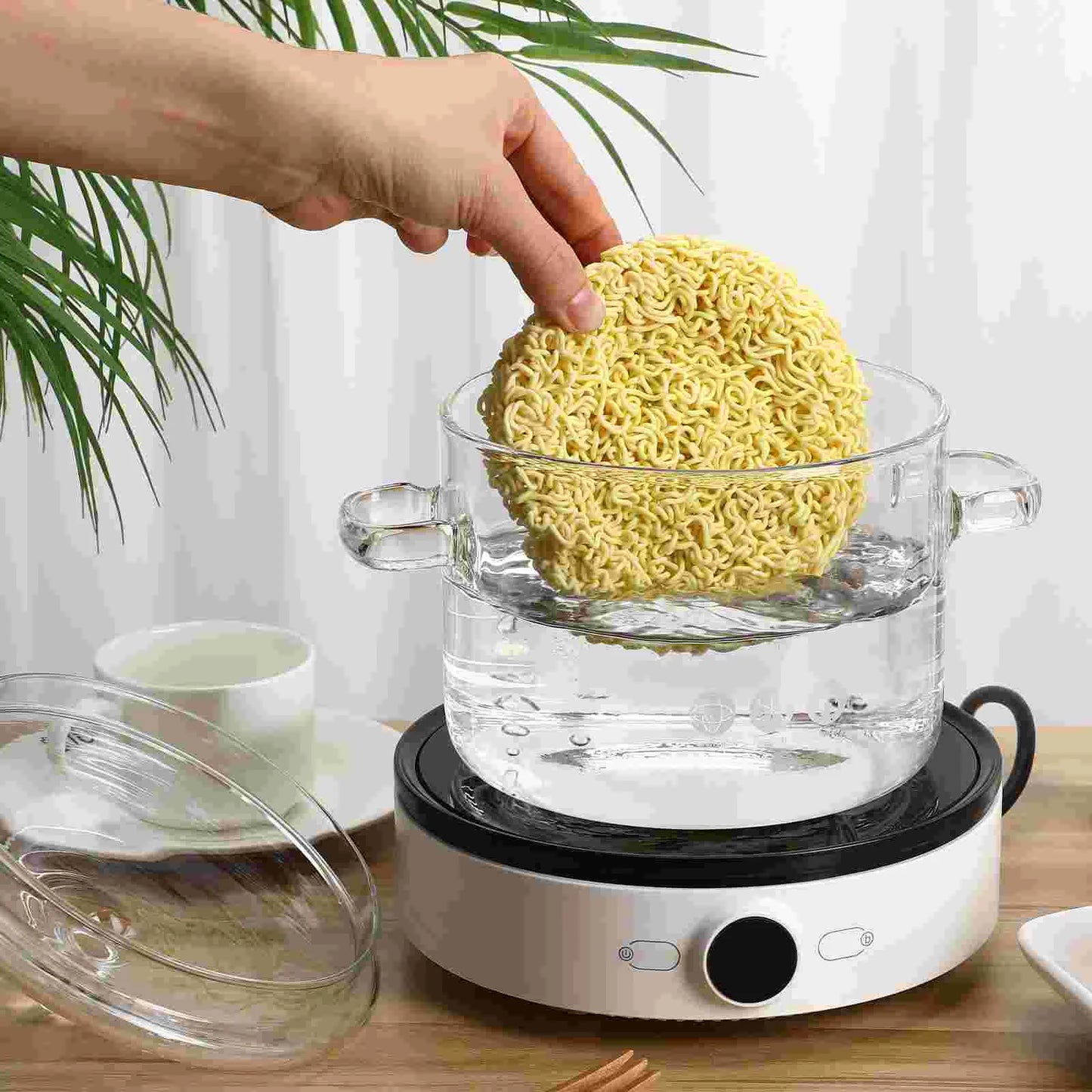 🥣 Premium Borosilicate Glass Cooking Pot — 1.9L