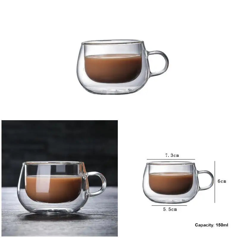 ☕ Double-Layer Heat-Resistant Glass Coffee Cup with Handle