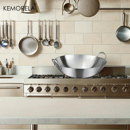 🍳 KEMORELA Wok van RVS – Duurzaam, Gezond &amp; Antiaanbak! 🔥✨